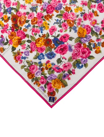 Yves Saint Laurent Silk Floral Print Scarf