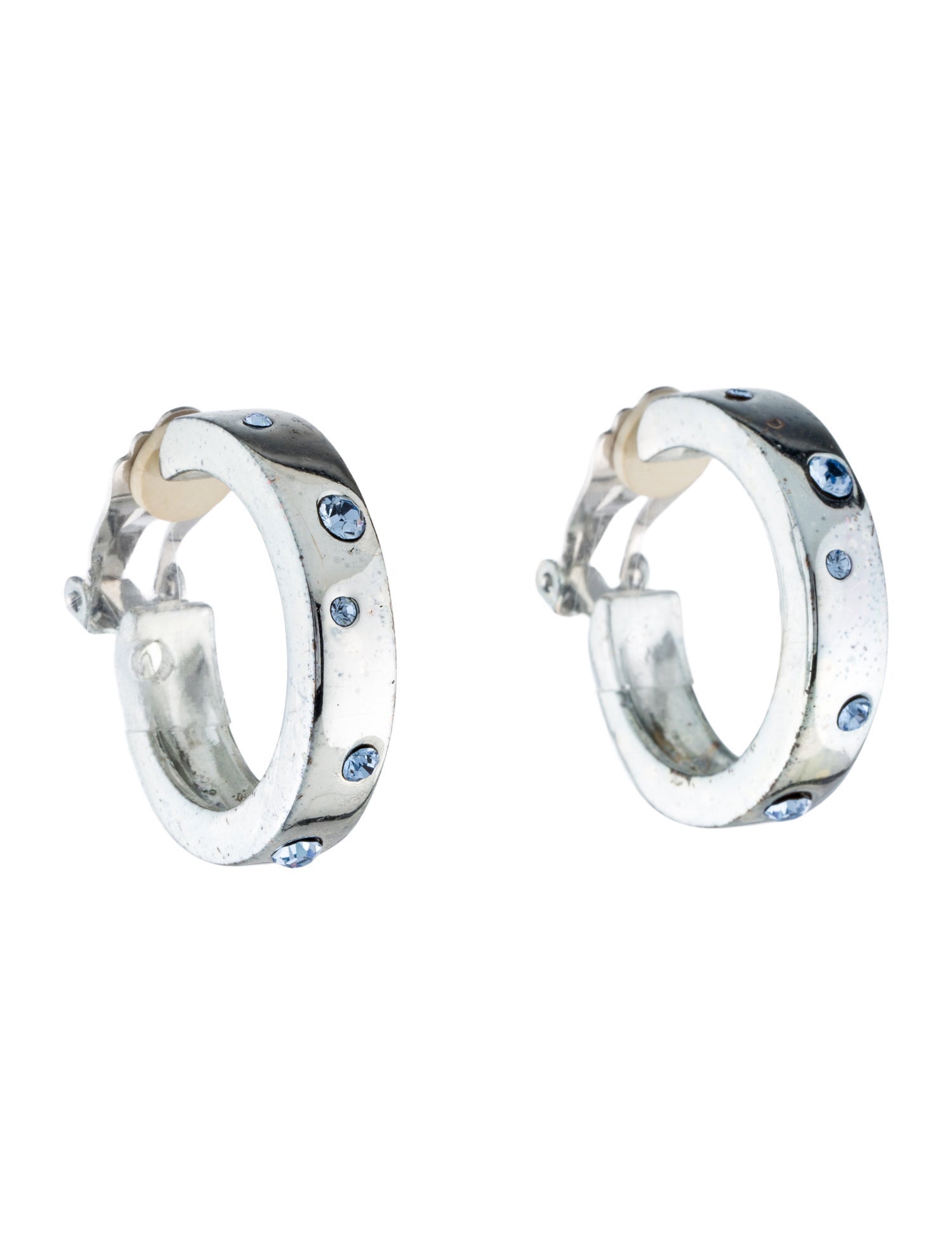 Yves Saint Laurent Vintage Crystal Hoop Earrings