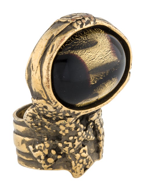 Yves Saint Laurent Glass Cabochon Arty Ovale Ring