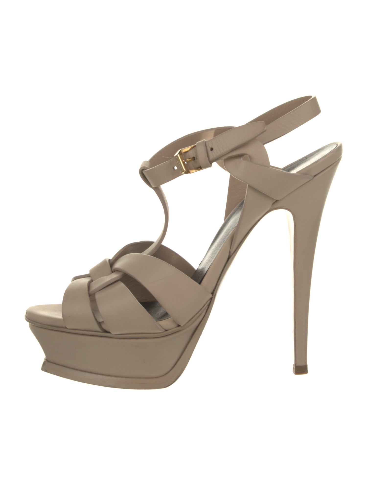 Yves Saint Laurent Leather T-Strap Sandals