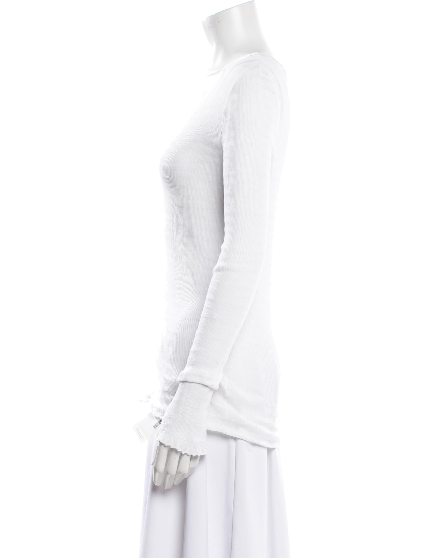 Yves Saint Laurent V-Neck Long Sleeve Top