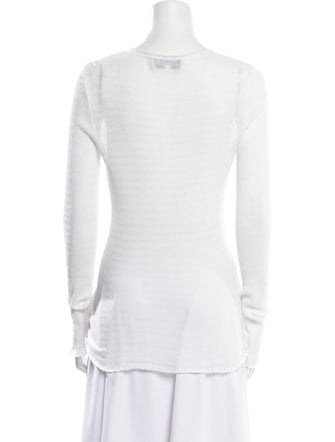 Yves Saint Laurent V-Neck Long Sleeve Top