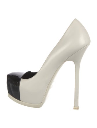 Yves Saint Laurent Leather Colorblock Pattern Pumps