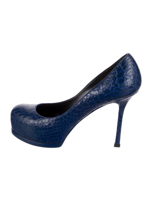 Yves Saint Laurent Leather Animal Print Pumps