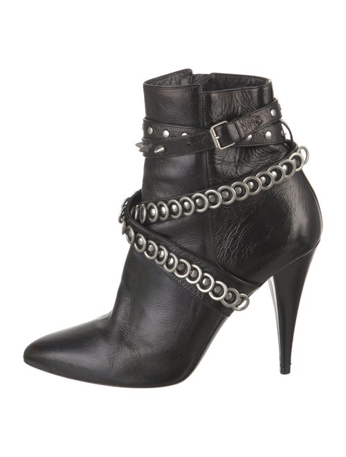 Yves Saint Laurent Spike Accents Leather Boots