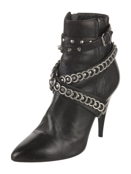 Yves Saint Laurent Spike Accents Leather Boots