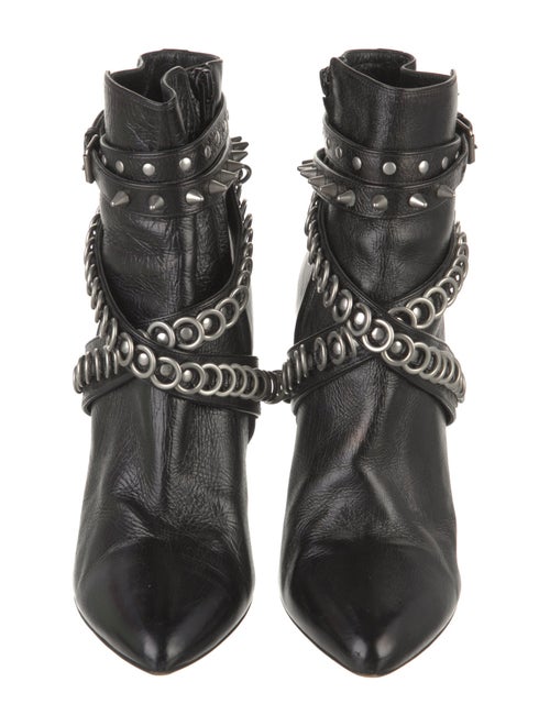 Yves Saint Laurent Spike Accents Leather Boots