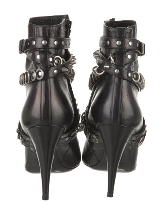 Yves Saint Laurent Spike Accents Leather Boots