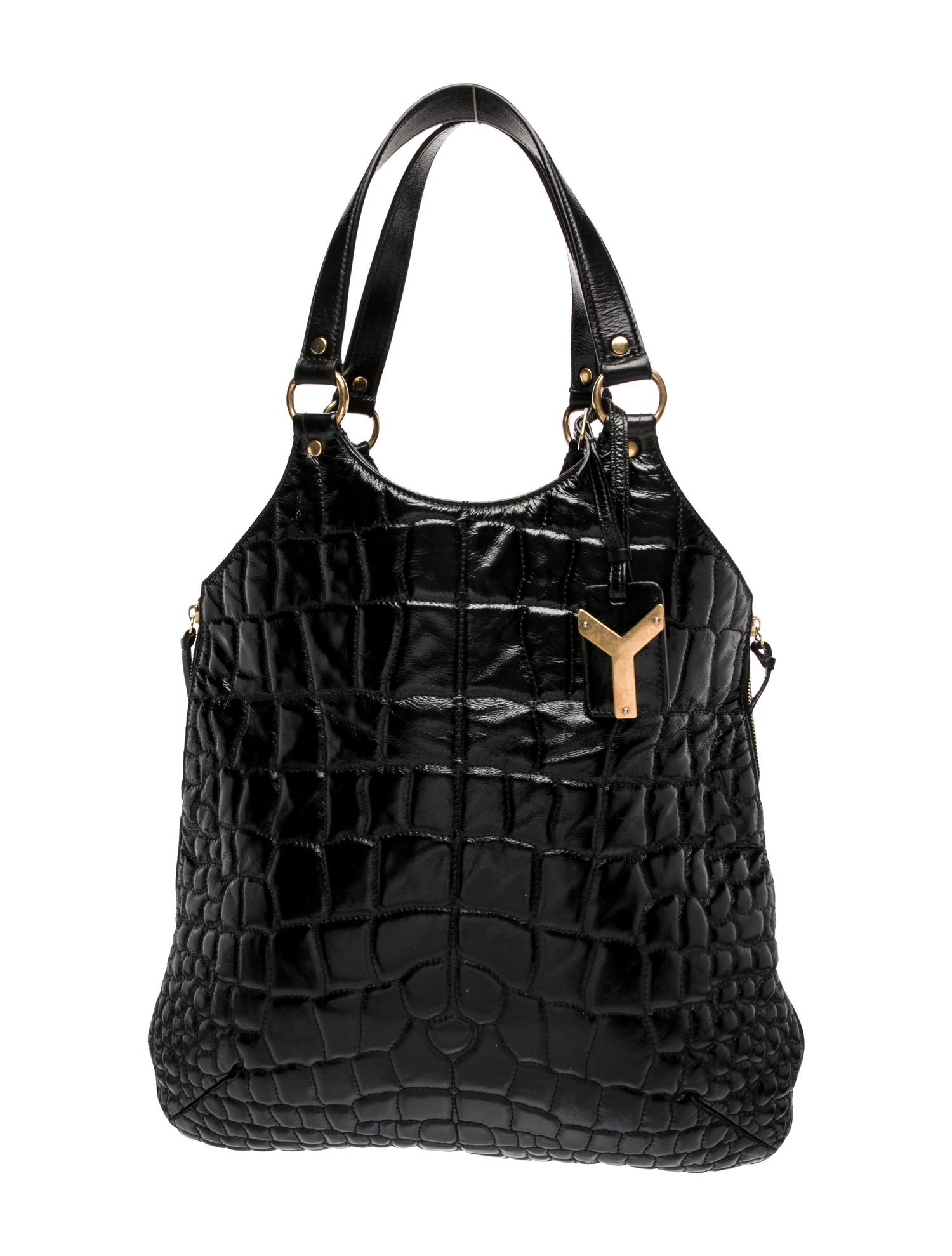 Yves Saint Laurent Patent Leather Saint Laurent Tribute Large Vintage