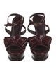 Yves Saint Laurent Patent Leather Bow Accents Slingback Sandals