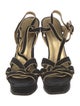 Yves Saint Laurent Suede Leather Trim Embellishment T-Strap Pumps