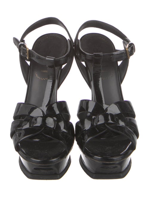 Yves Saint Laurent Patent Leather T-Strap Sandals