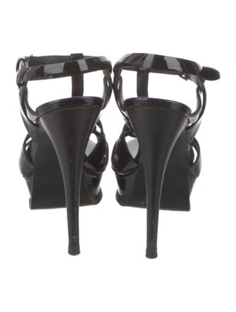 Yves Saint Laurent Patent Leather T-Strap Sandals