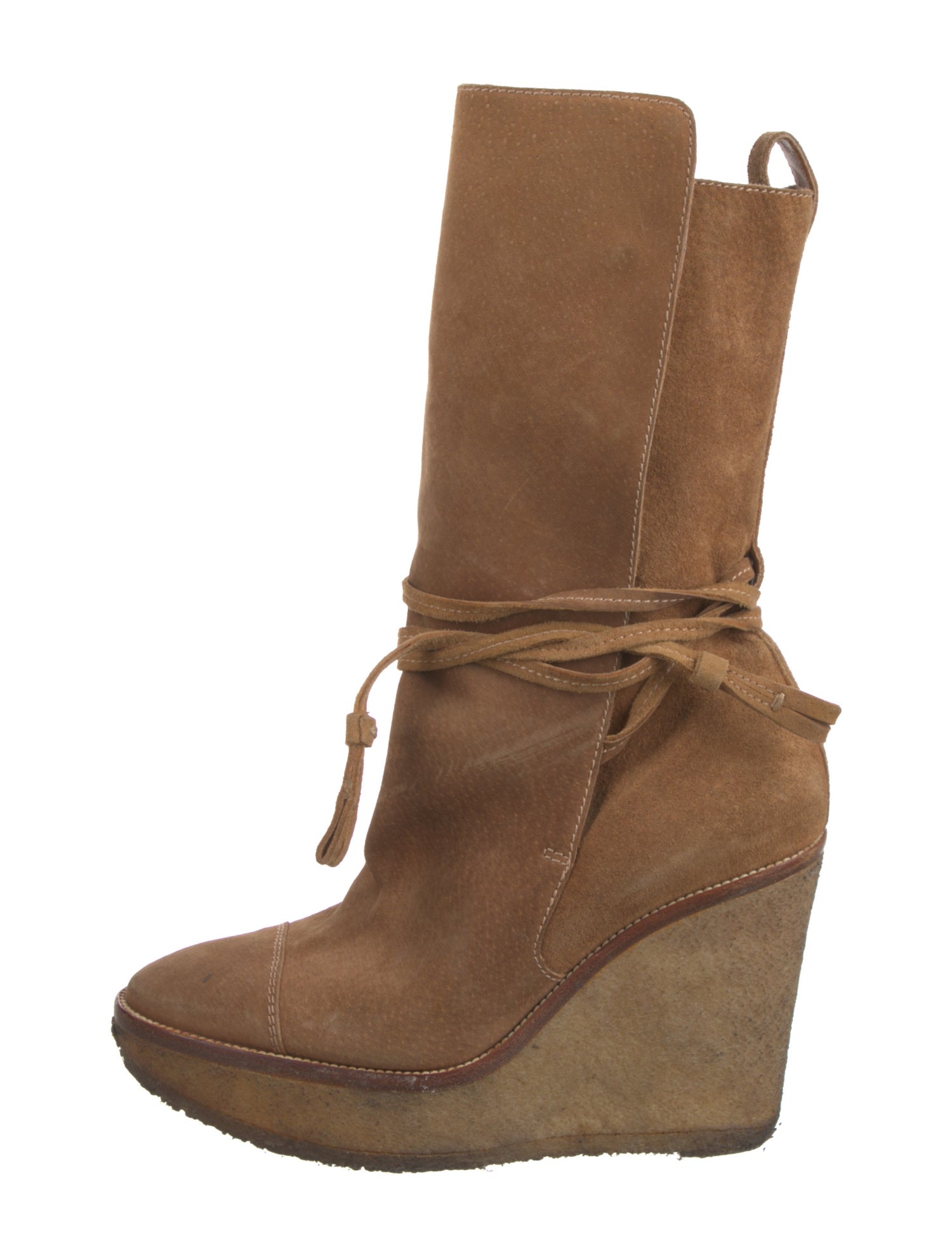 Yves Saint Laurent Suede Lace-Up Boots