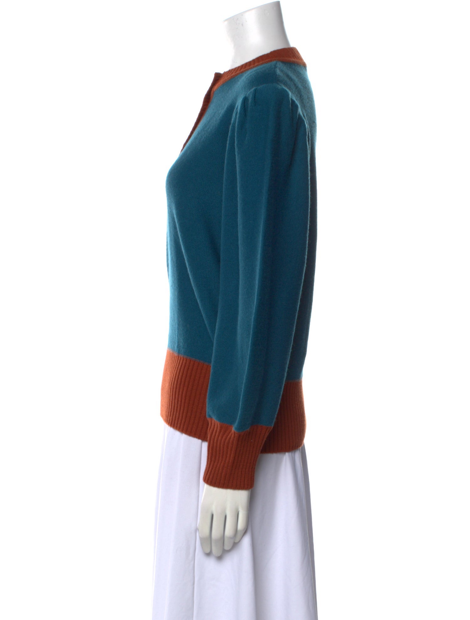 Yves Saint Laurent Wool Colorblock Pattern Sweater