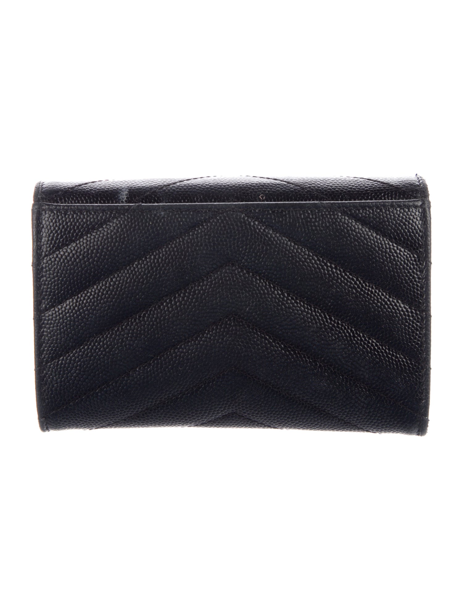 Saint Laurent Chevron Leather Trifold Wallet