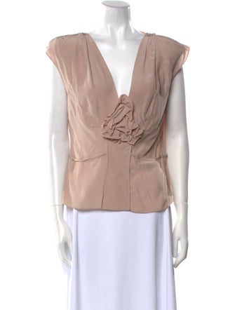 Yves Saint Laurent Silk V-Neck Blouse