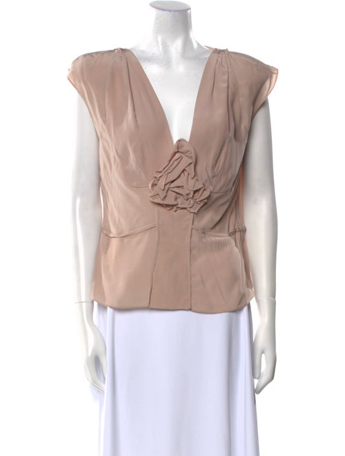 Yves Saint Laurent Silk V-Neck Blouse