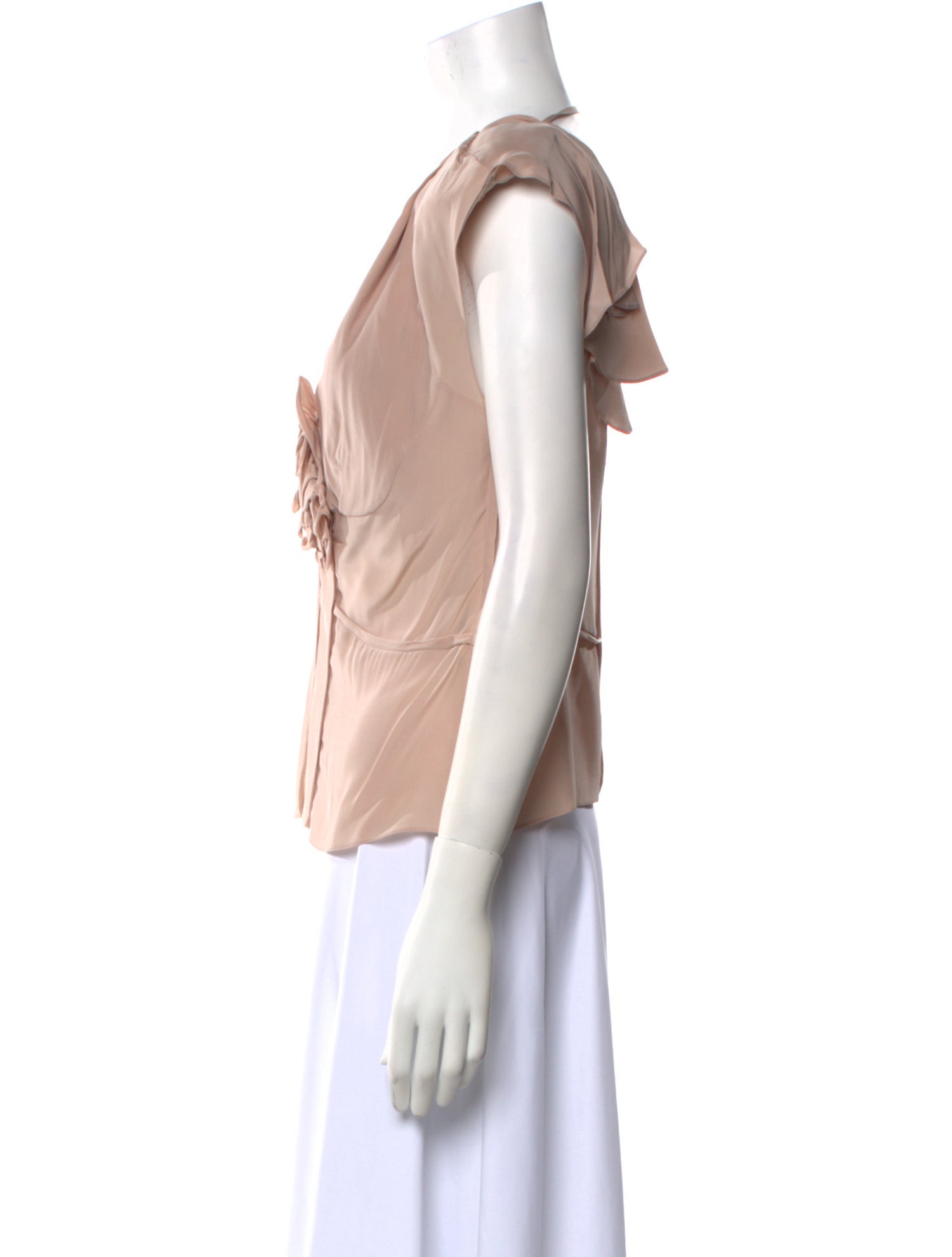 Yves Saint Laurent Silk V-Neck Blouse
