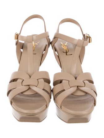 Saint Laurent Leather T-Strap Sandals
