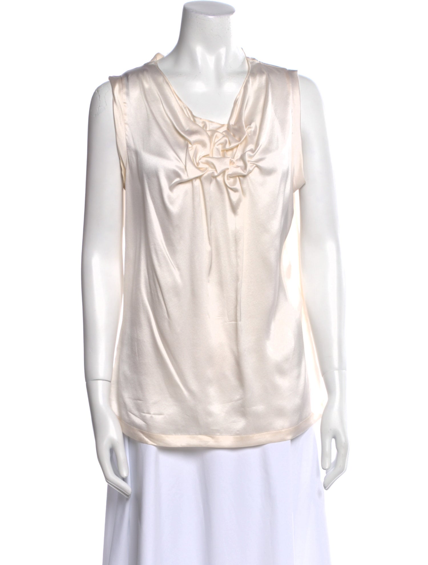 Yves Saint Laurent Silk Cowl Neck Blouse