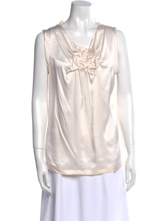 Yves Saint Laurent Silk Cowl Neck Blouse