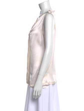 Yves Saint Laurent Silk Cowl Neck Blouse