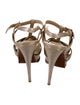 Yves Saint Laurent Leather Cutout Accent T-Strap Sandals