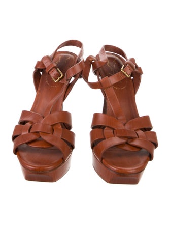 Yves Saint Laurent Leather T-Strap Sandals