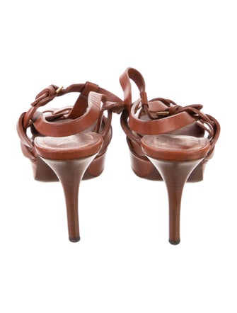 Yves Saint Laurent Leather T-Strap Sandals