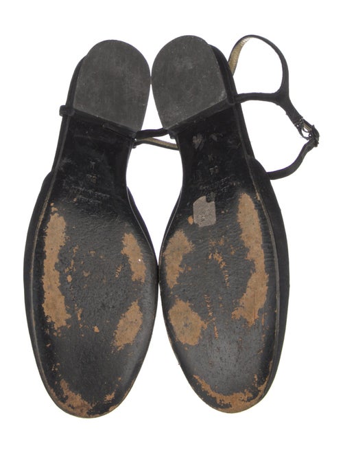 Yves Saint Laurent Satin Embroidered Accent Slingback Flats