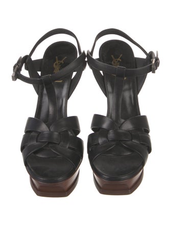 Yves Saint Laurent Leather T-Strap Sandals