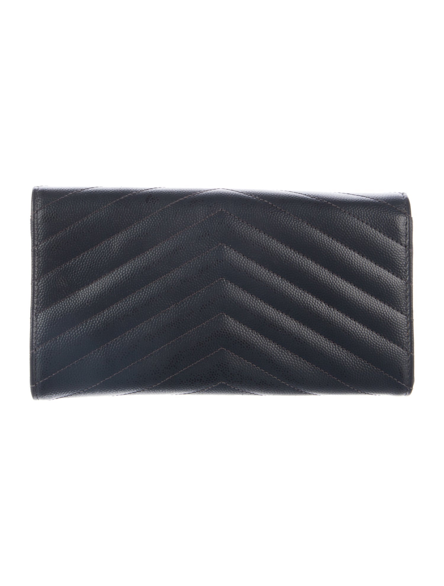 Yves Saint Laurent Monogram Chevron Envelope Leather Wallet