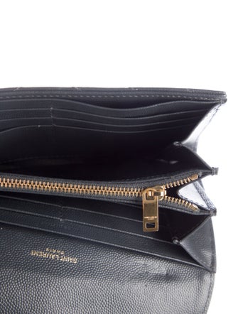 Yves Saint Laurent Monogram Chevron Envelope Leather Wallet