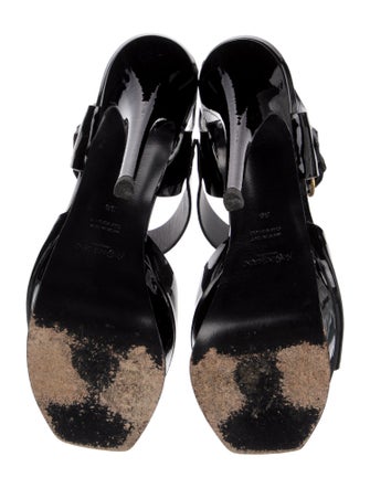 Yves Saint Laurent Patent Leather Slingback Sandals