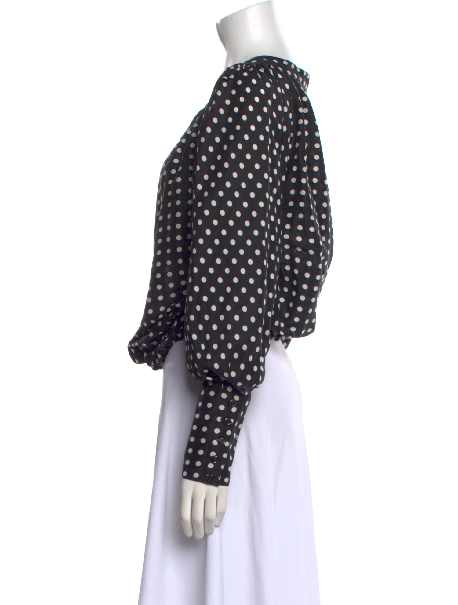 Yves Saint Laurent Rive Gauche Vintage Polka Dot Print Crop Top