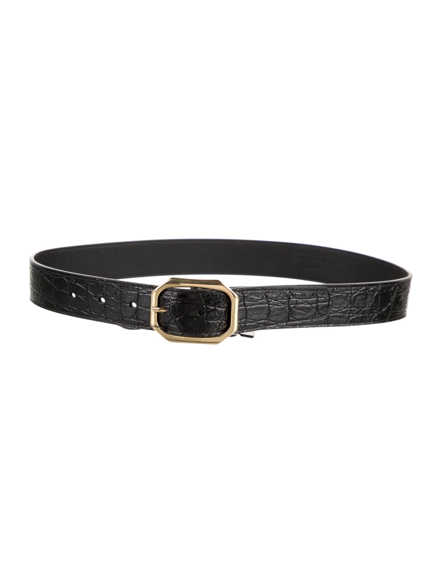 Saint Laurent Embossed Leather Belt w/ Tags