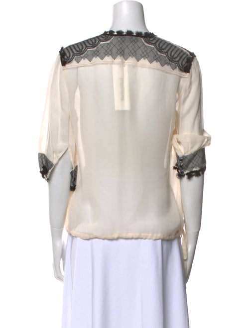 Yves Saint Laurent Printed V-Neck Blouse
