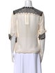Yves Saint Laurent Printed V-Neck Blouse
