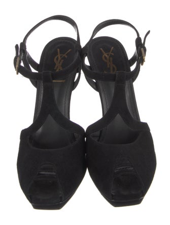 Yves Saint Laurent Suede T-Strap Pumps