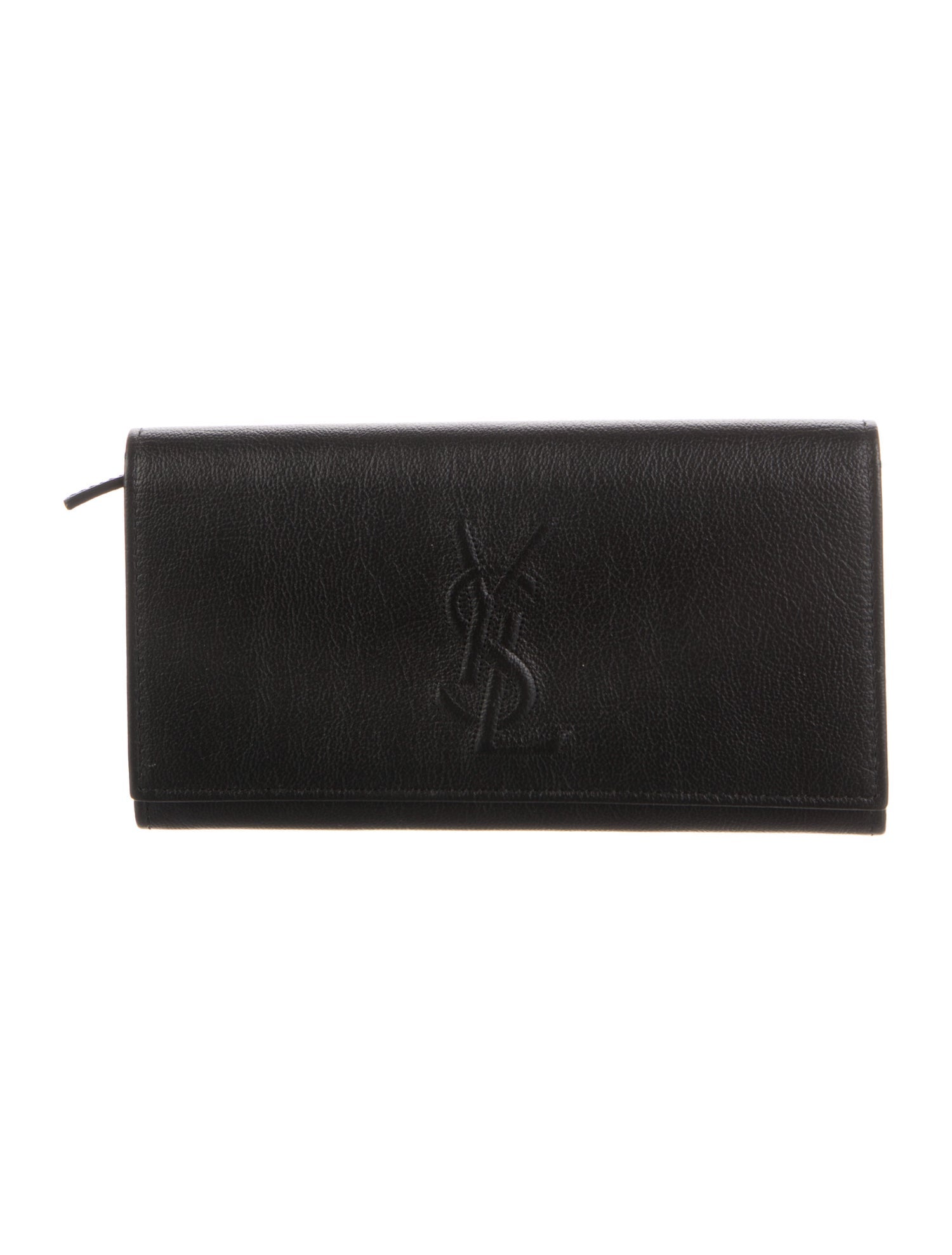 Yves Saint Laurent Signature Logo Leather Compact Wallet