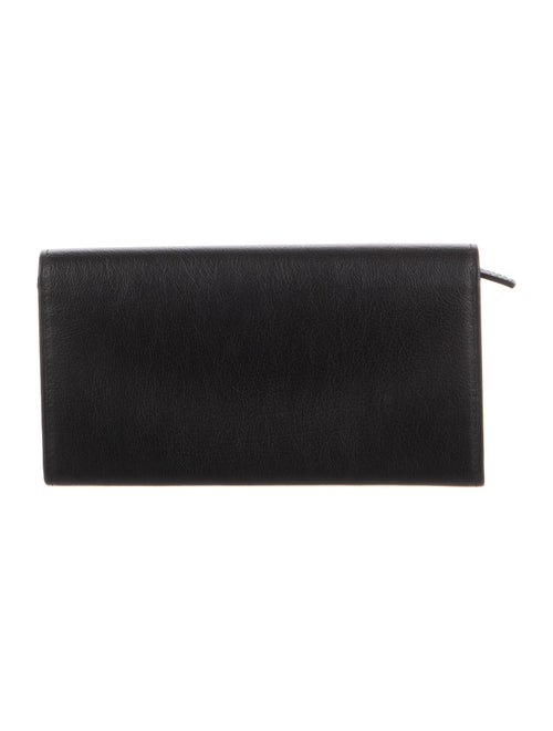 Yves Saint Laurent Signature Logo Leather Compact Wallet