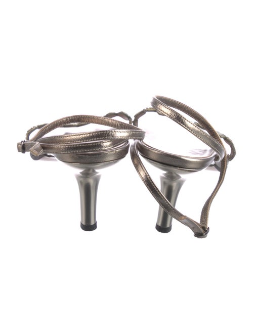 Yves Saint Laurent Leather Chain-Link Accents Sandals