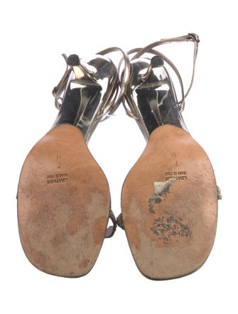 Yves Saint Laurent Leather Chain-Link Accents Sandals