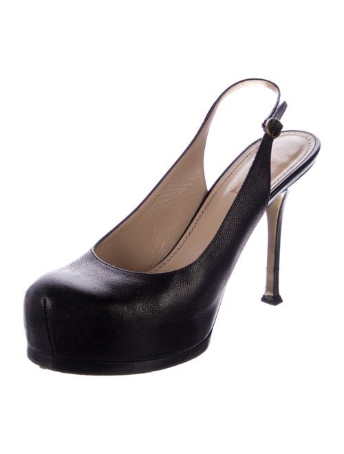 Yves Saint Laurent Tribtoo Leather Slingback Pumps