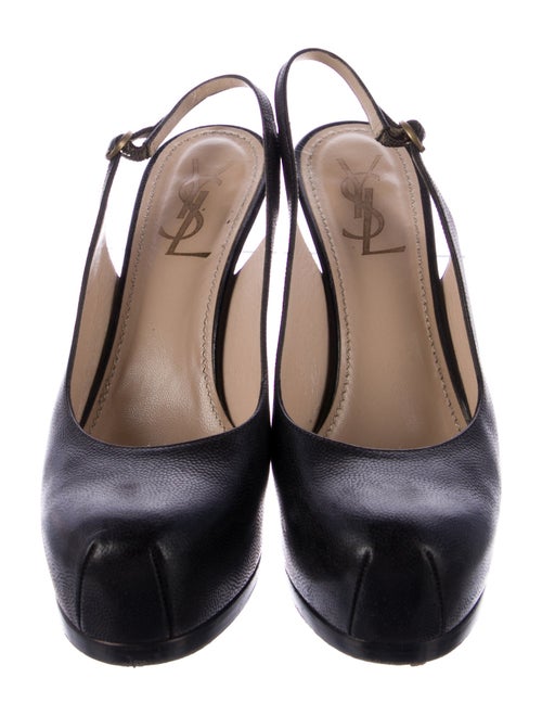 Yves Saint Laurent Tribtoo Leather Slingback Pumps