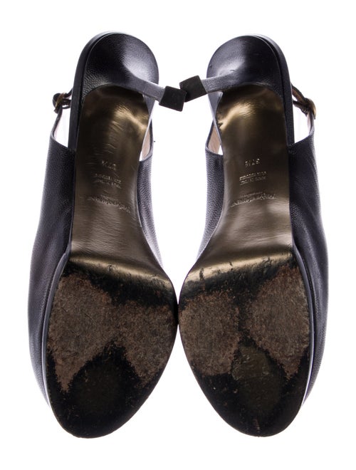 Yves Saint Laurent Tribtoo Leather Slingback Pumps