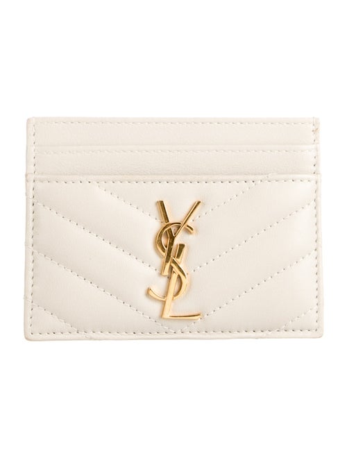 Yves Saint Laurent Matelassé Monogram Card Holder Leather Card Holder