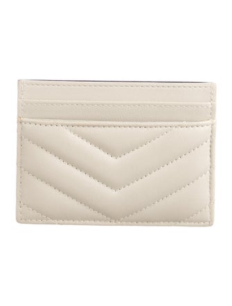 Yves Saint Laurent Matelassé Monogram Card Holder Leather Card Holder