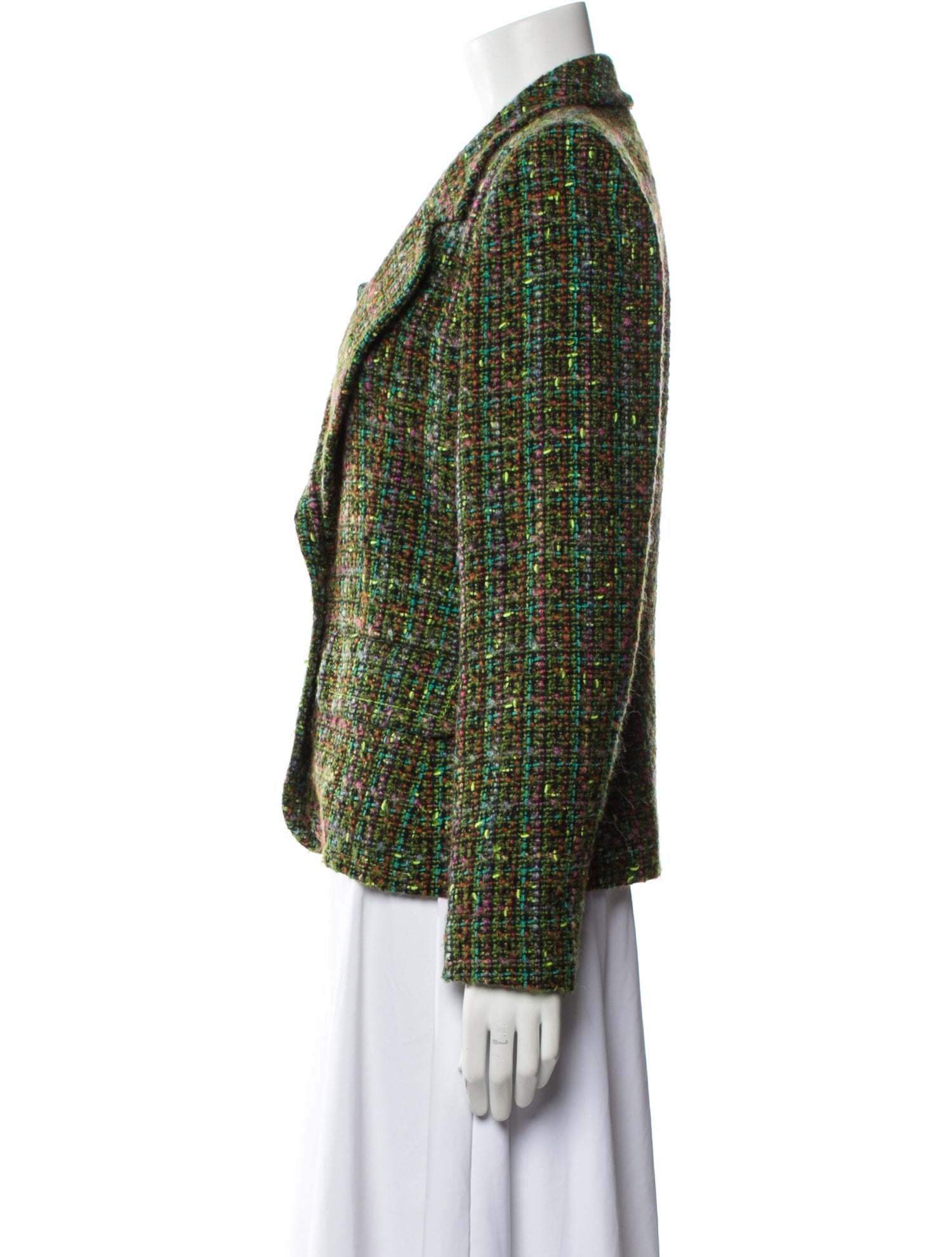 Yves Saint Laurent Vintage Plaid Print Blazer